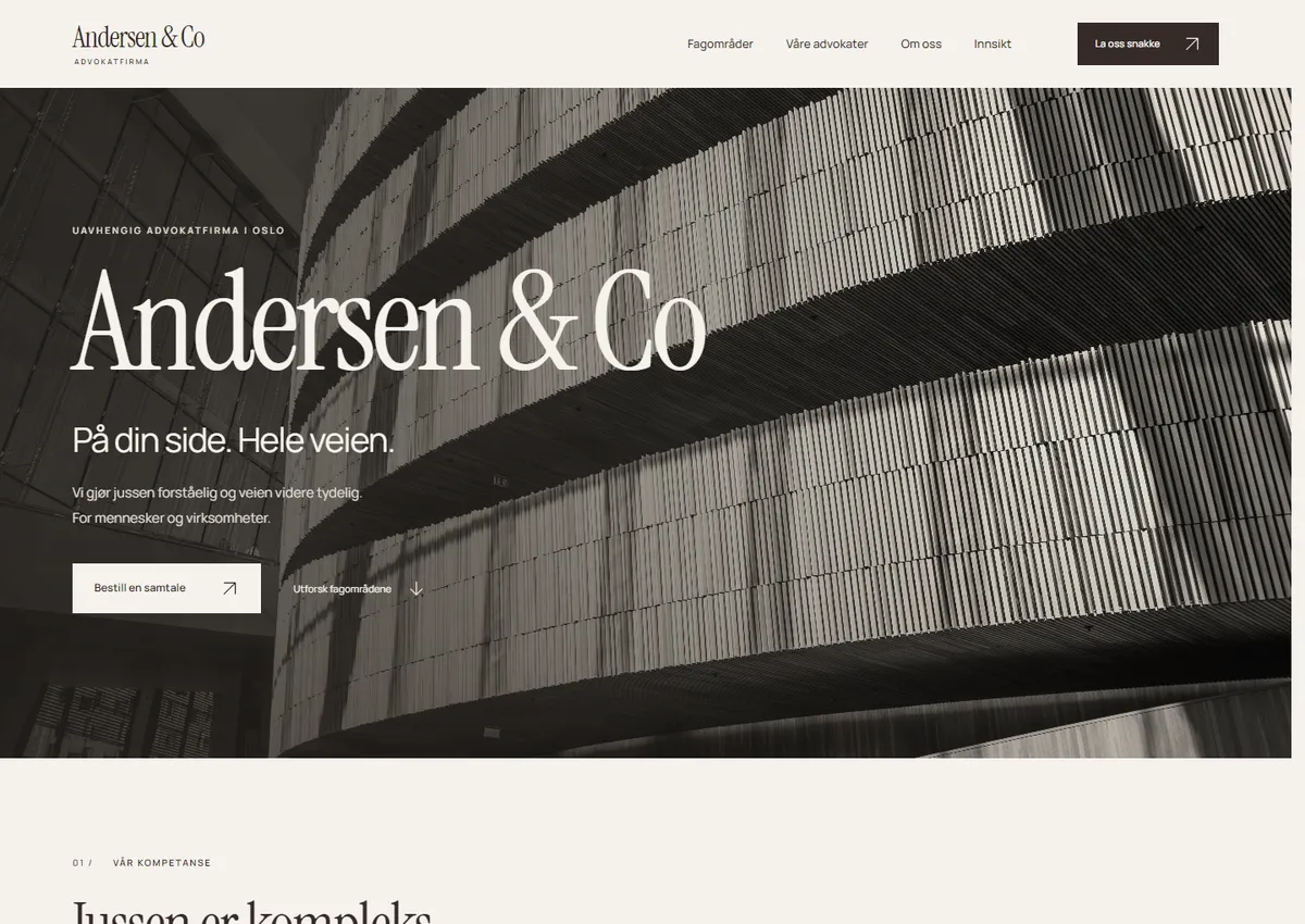 Designkonsept: Andersen & Co Advokatfirma