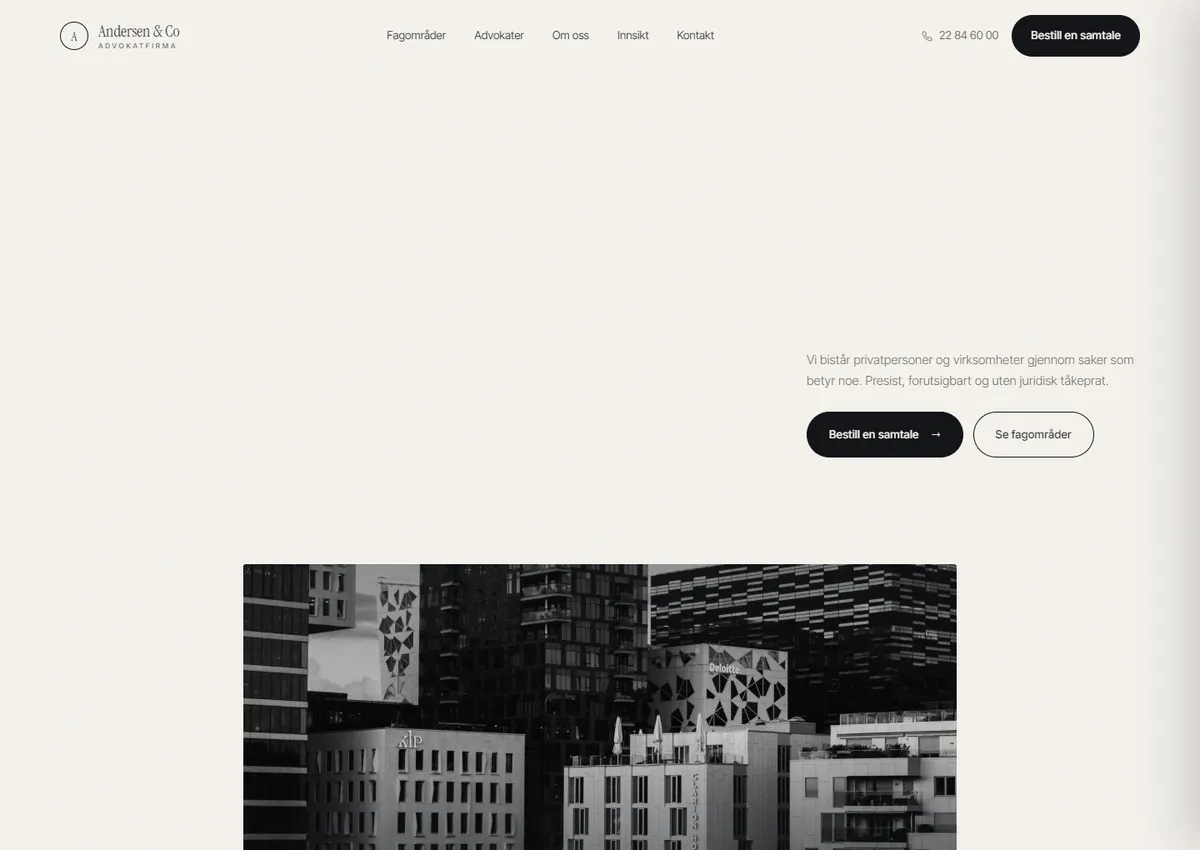 Designkonsept: Andersen & Co Advokatfirma