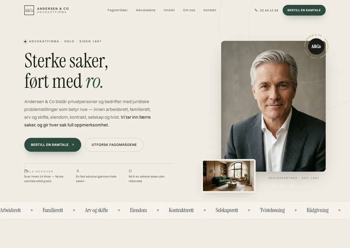 Designkonsept: Andersen & Co Advokatfirma