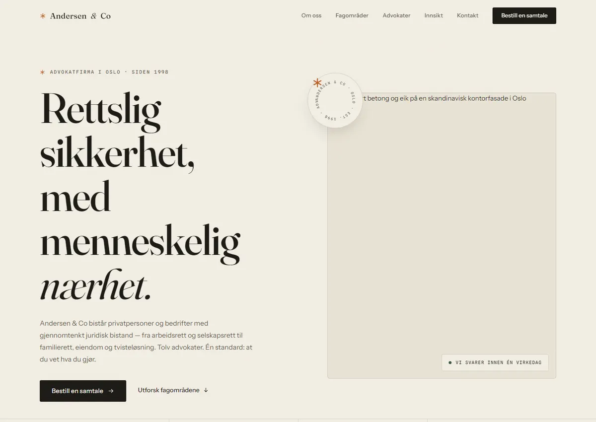 Designkonsept: Andersen & Co Advokatfirma