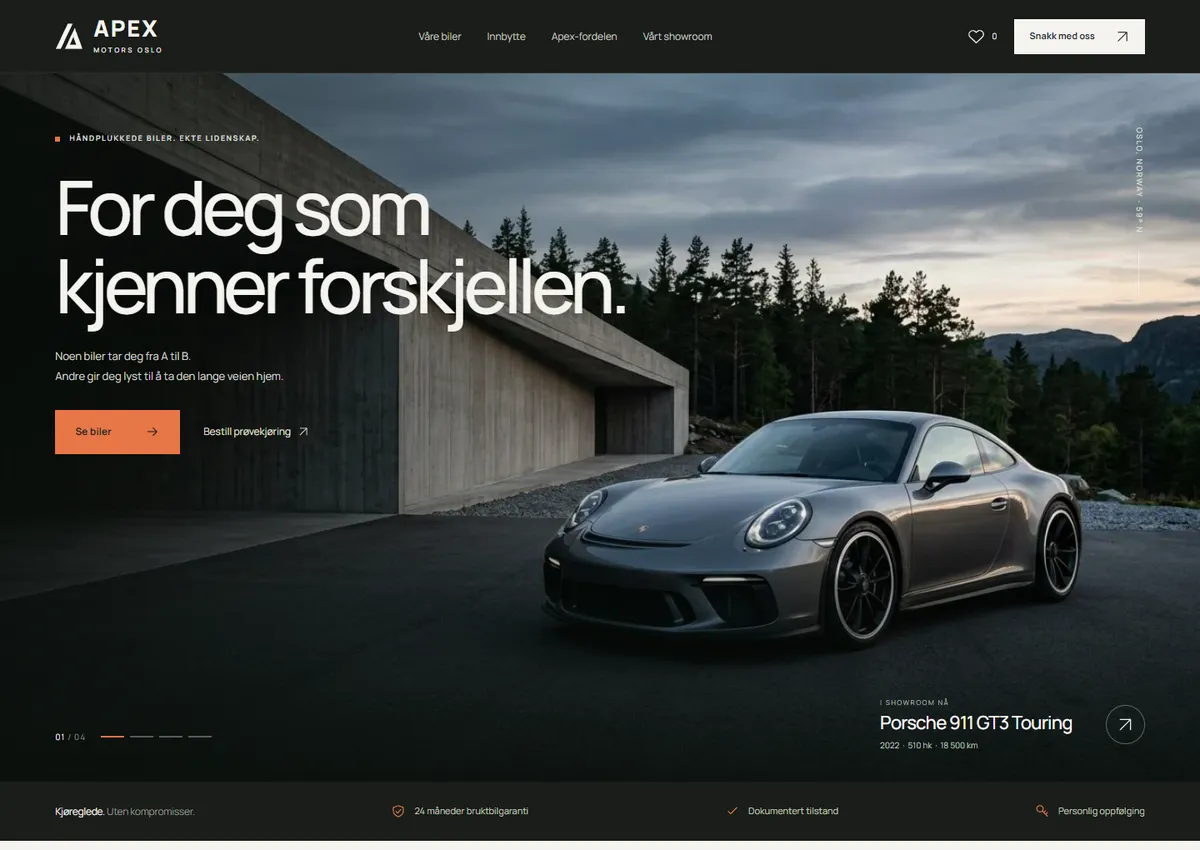 Designkonsept: Apex Motors Oslo