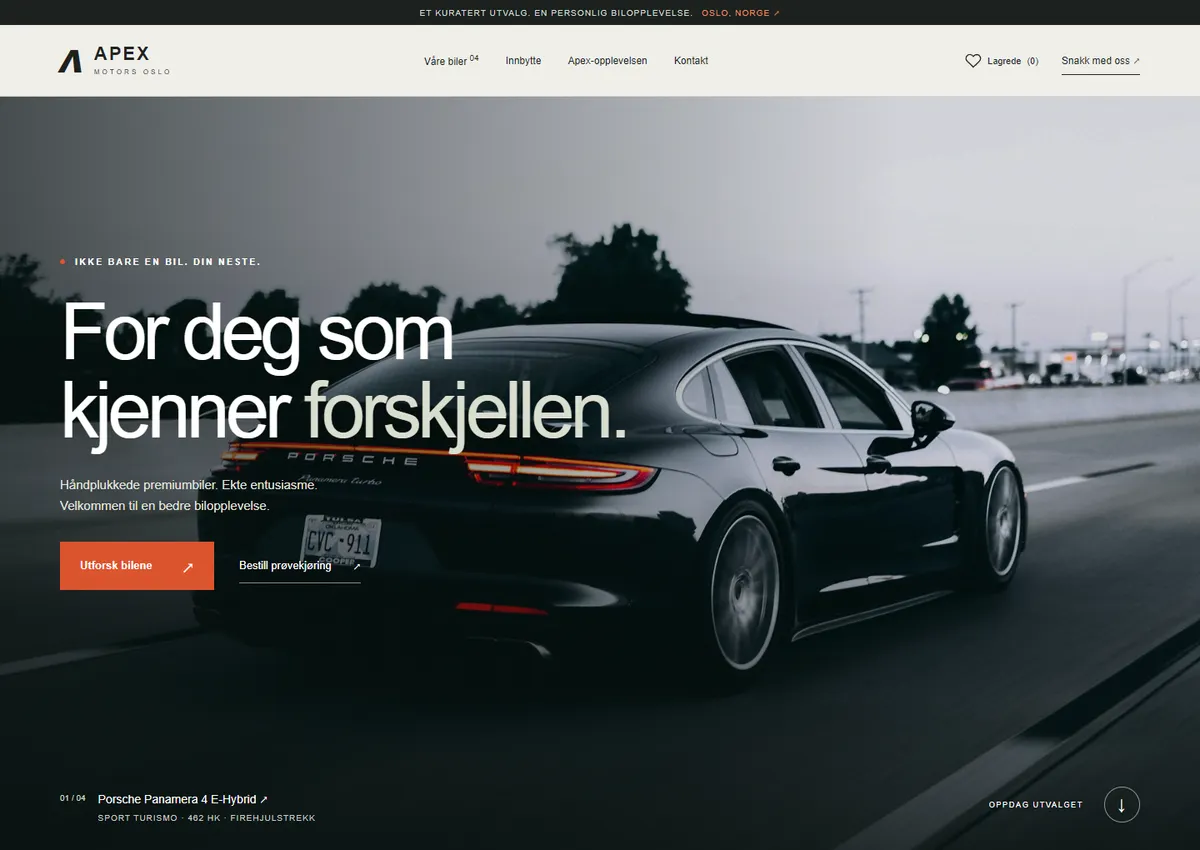 Designkonsept: Apex Motors Oslo