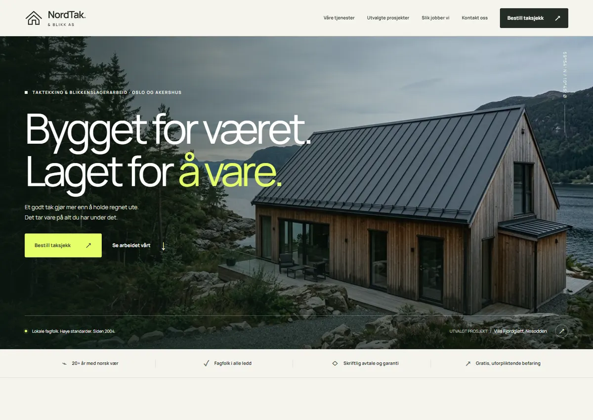 Designkonsept: NordTak & Blikk AS