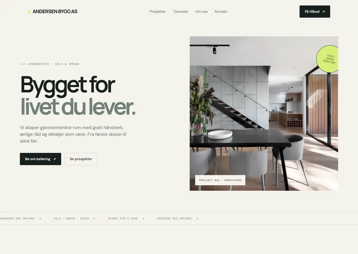 Designkonsept: Andersen Bygg AS