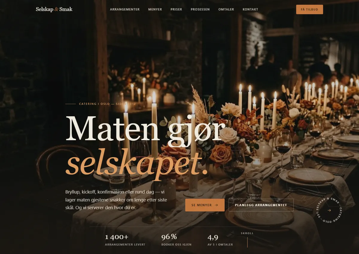 Designkonsept: Selskap & Smak Catering
