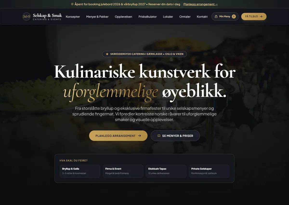 Designkonsept: Selskap & Smak Catering