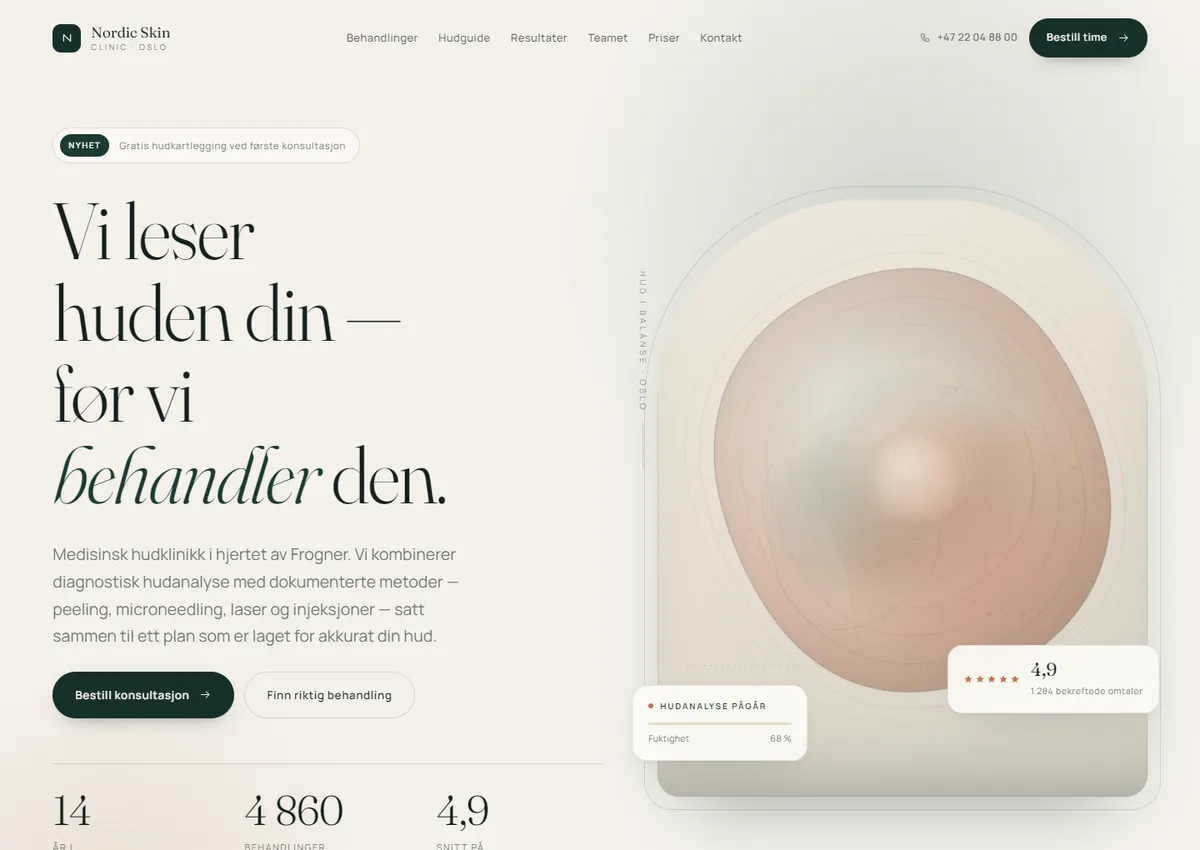 Designkonsept: Nordic Skin Clinic