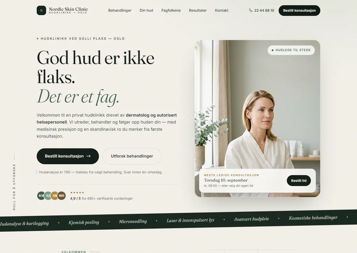 Designkonsept: Nordic Skin Clinic