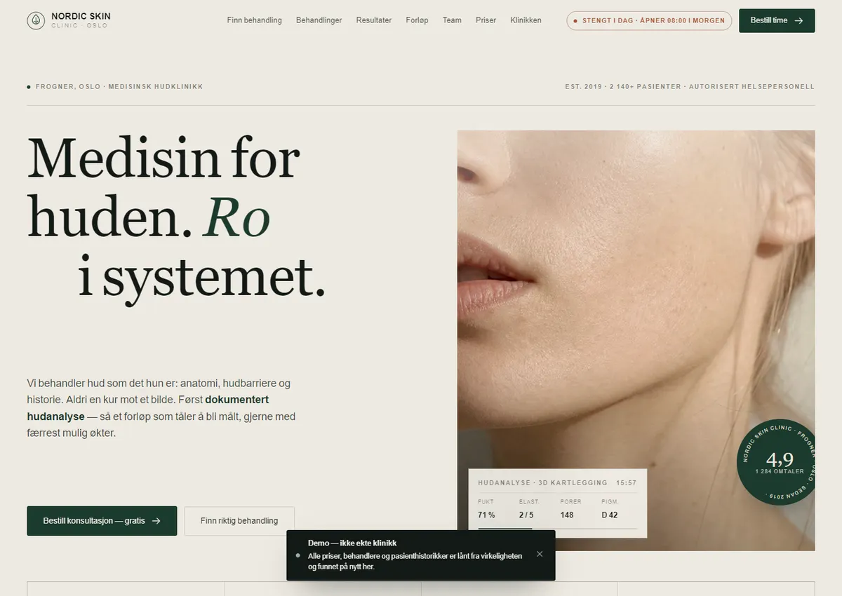 Designkonsept: Nordic Skin Clinic