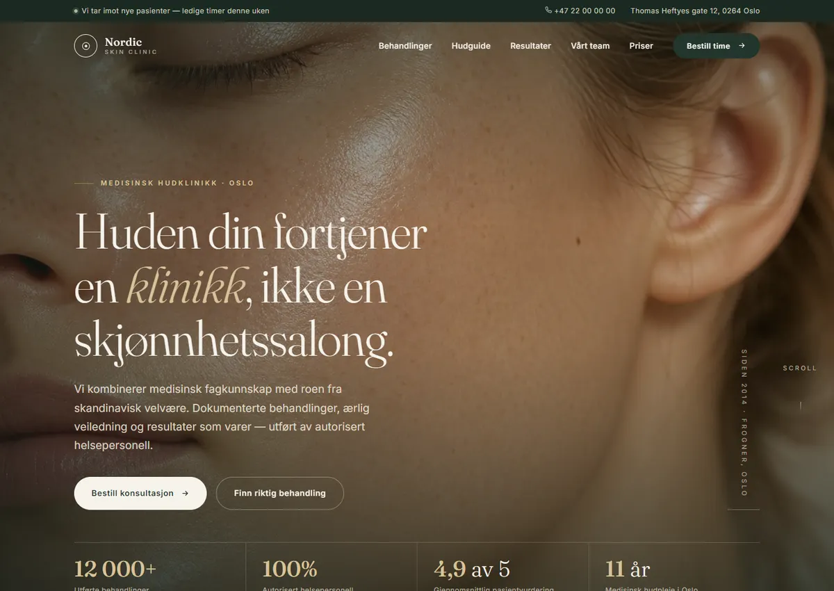 Designkonsept: Nordic Skin Clinic