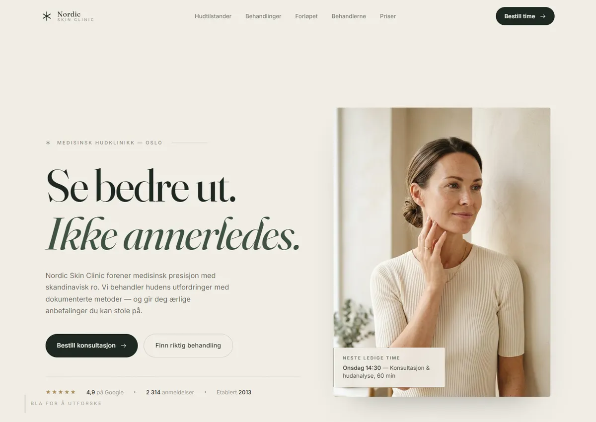 Designkonsept: Nordic Skin Clinic