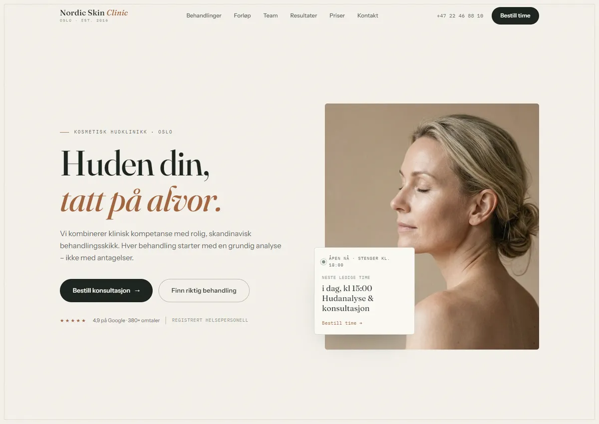 Designkonsept: Nordic Skin Clinic