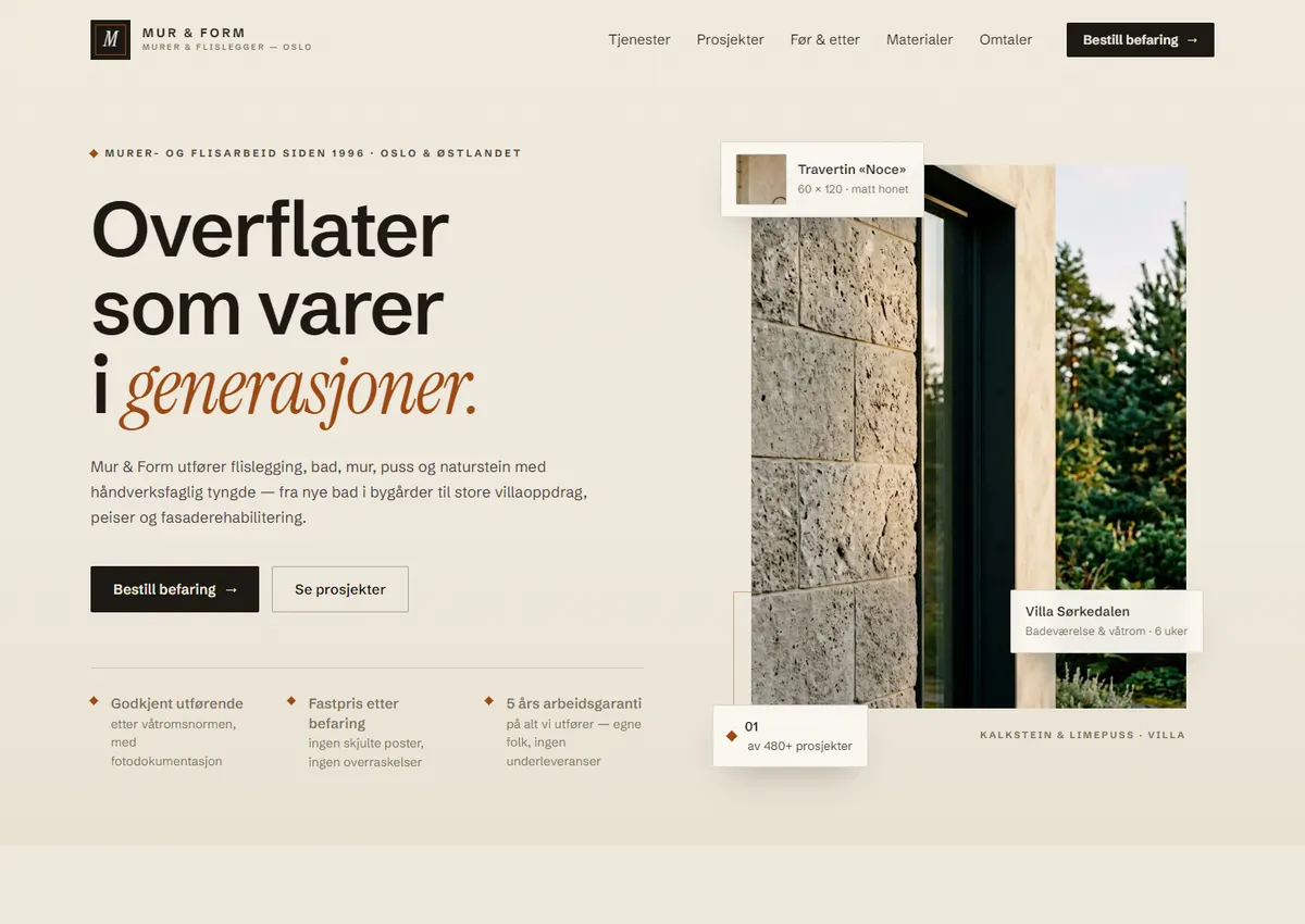 Designkonsept: Mur & Form AS