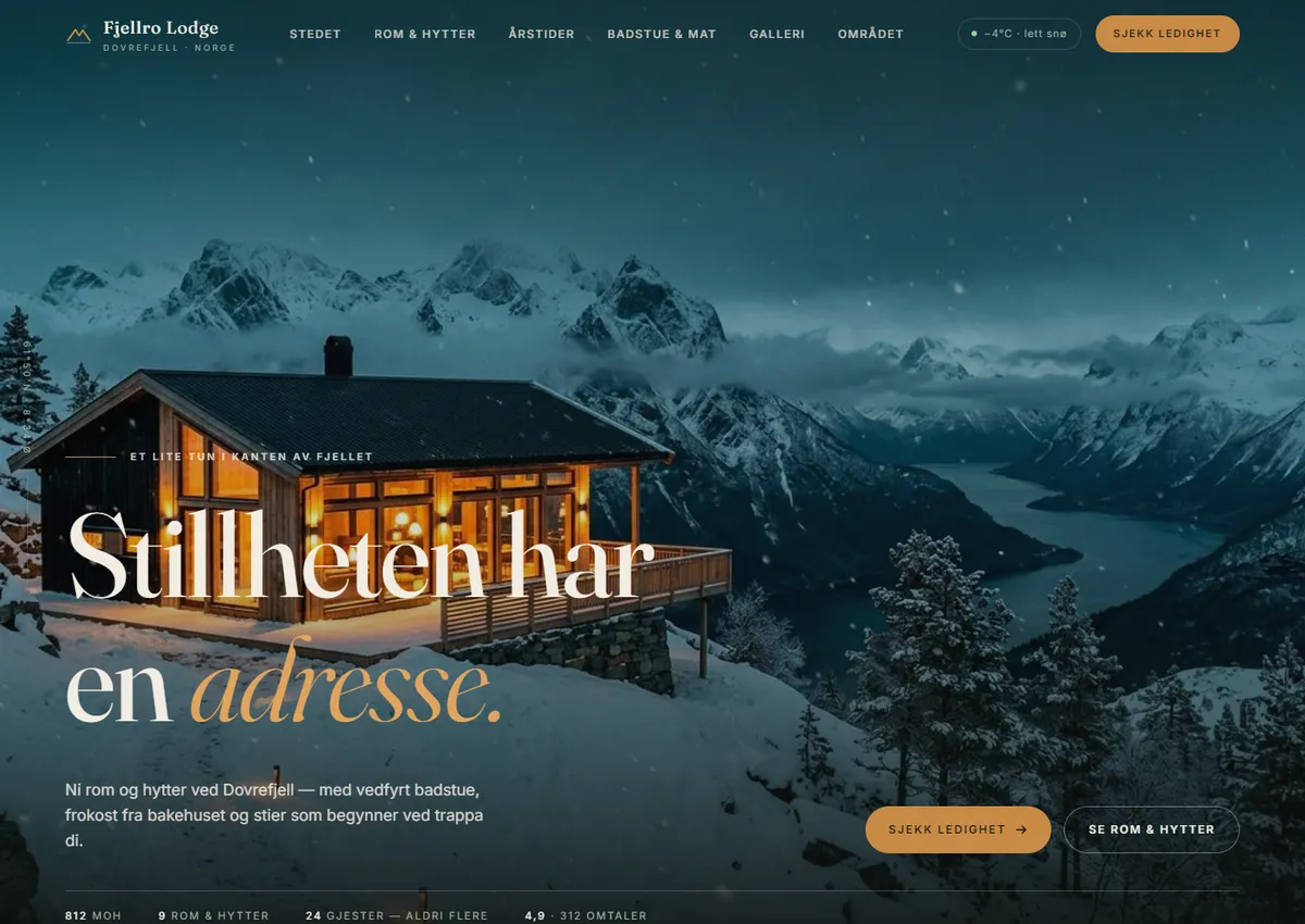 Designkonsept: Fjellro Lodge