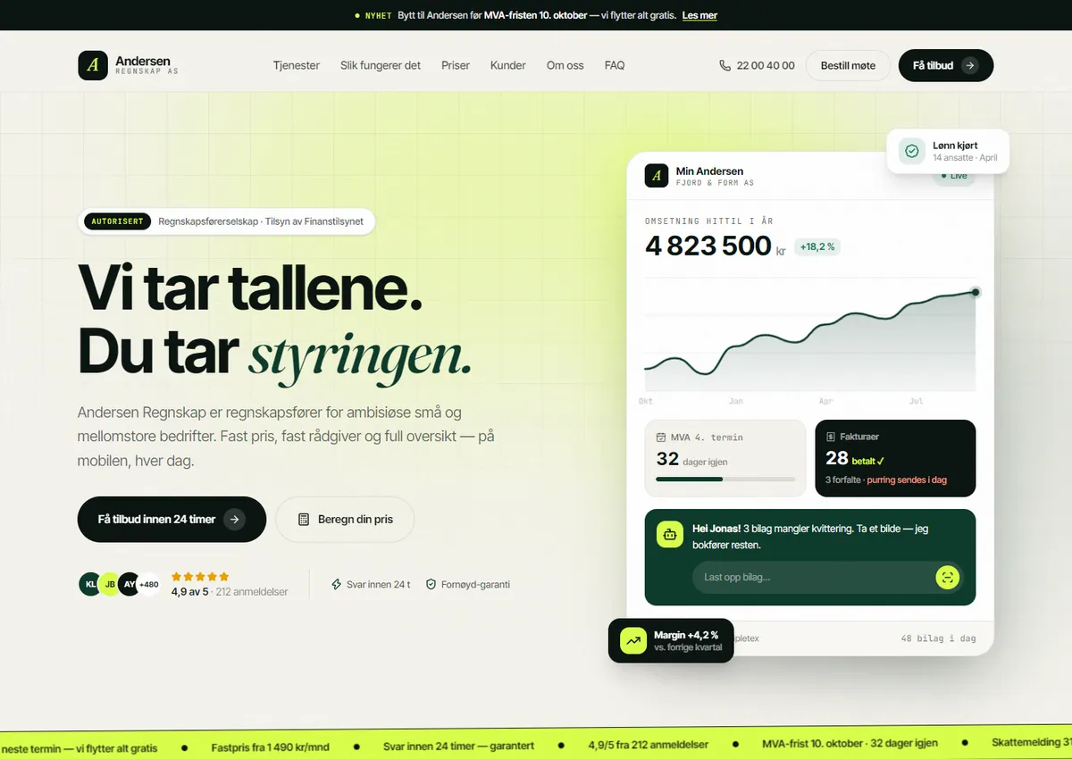 Designkonsept: Andersen Regnskap AS