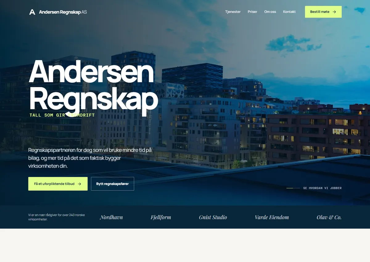 Designkonsept: Andersen Regnskap AS