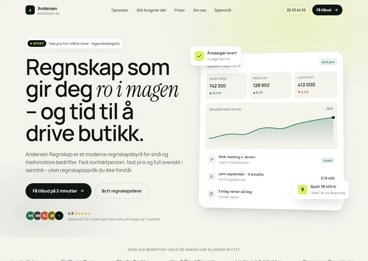 Designkonsept: Andersen Regnskap AS