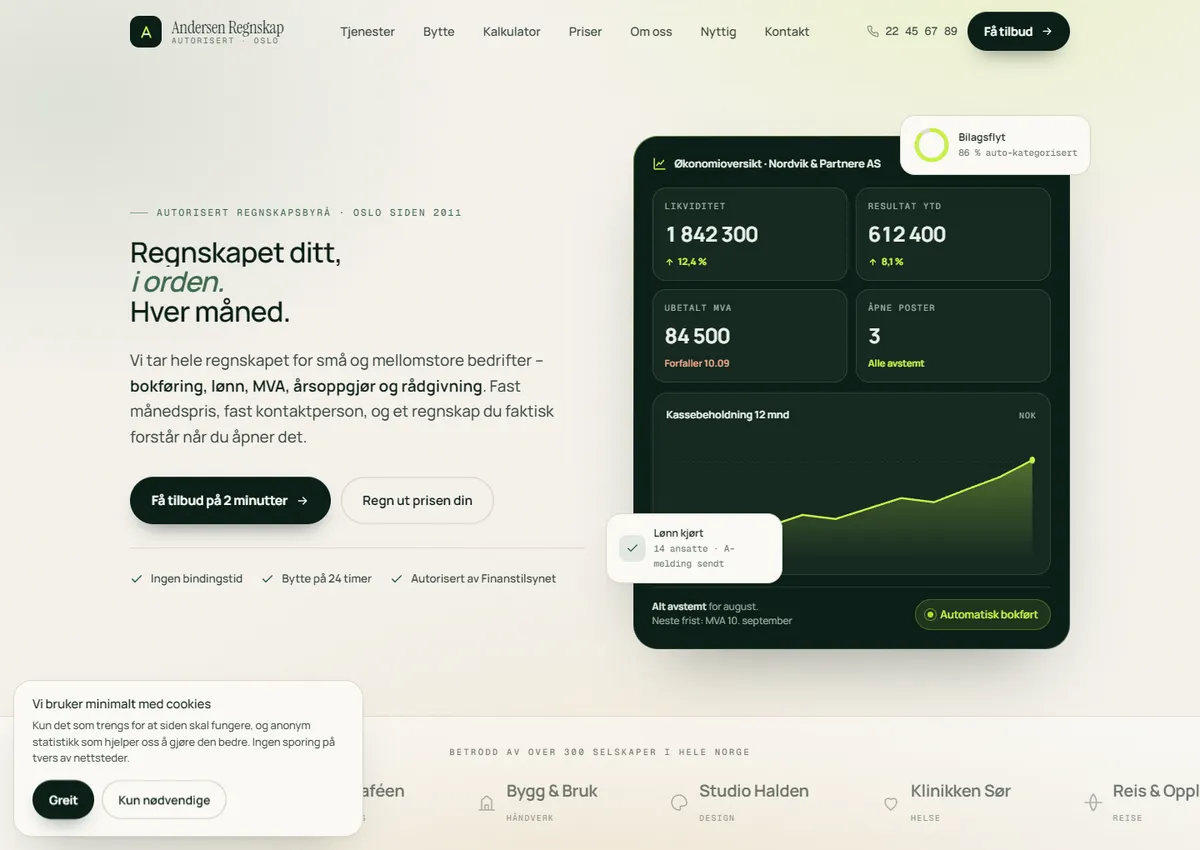 Designkonsept: Andersen Regnskap AS
