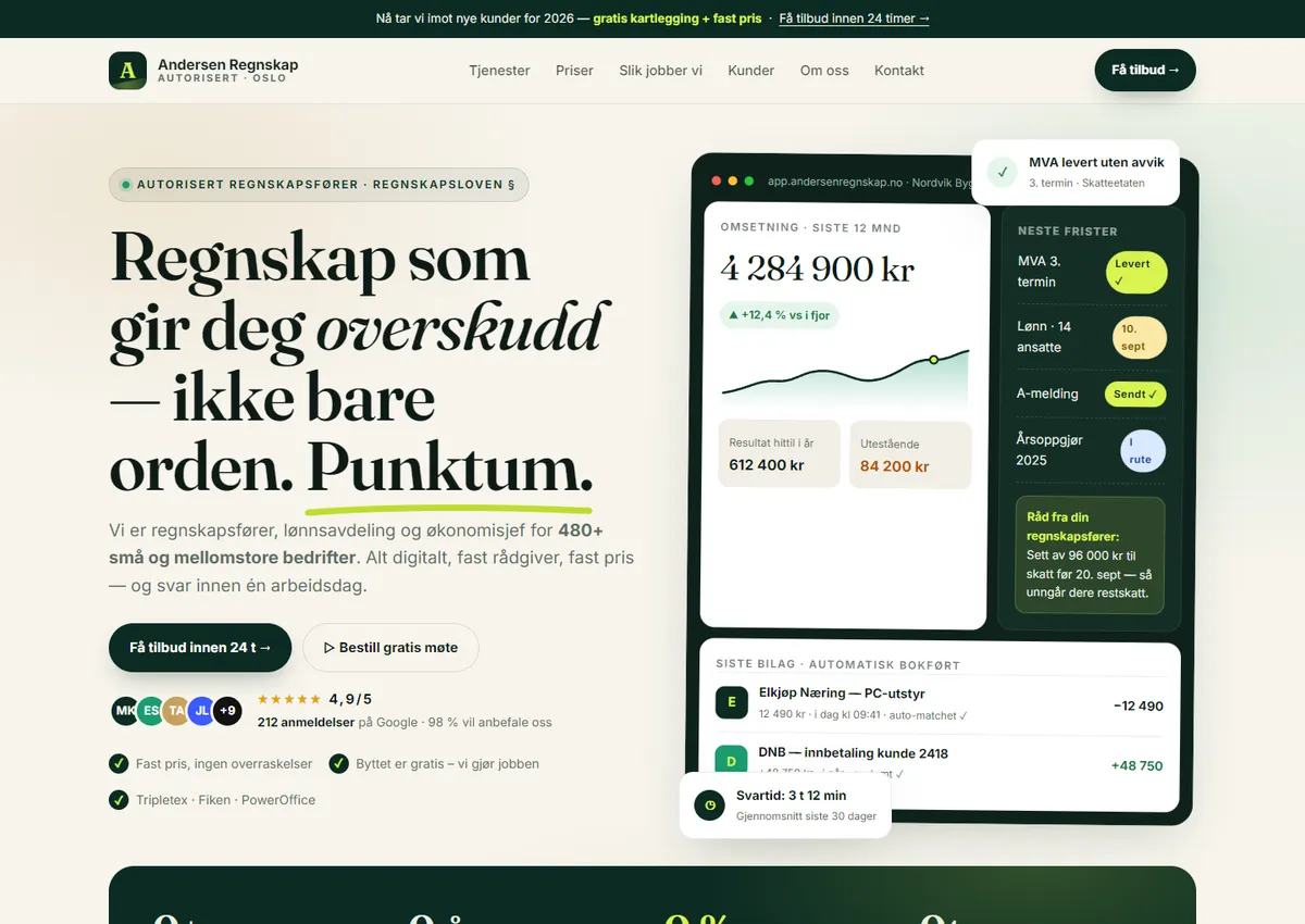 Designkonsept: Andersen Regnskap AS