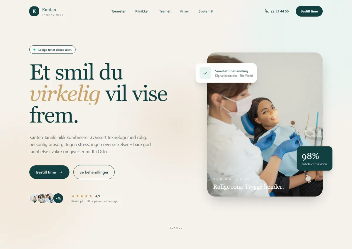 Designkonsept: Kanten Tannklinikk